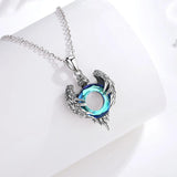 925 Silver Eagle Necklace Crystal Pendant Men Women Jewelry Gift
