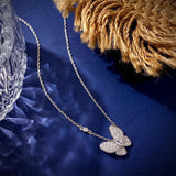 925 Silver Butterfly Pendant Necklace Adjustable