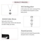 925 Silver Heart Moon Crystal Necklace for Women
