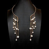 Natural Freshwater Pearl Electroplated Choker Necklace