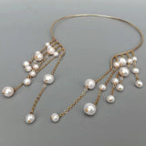 Natural Freshwater Pearl Electroplated Choker Necklace