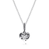 Moon & Stars Heart Necklace Sterling Silver Jewelry