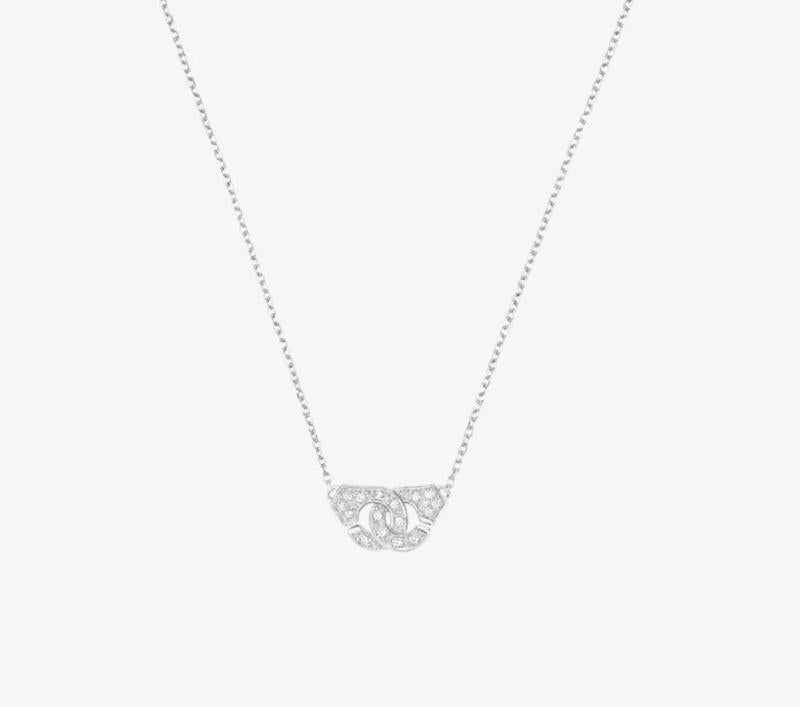 Dinh van 925 Silver Handcuffs Necklace Full Diamond Plating