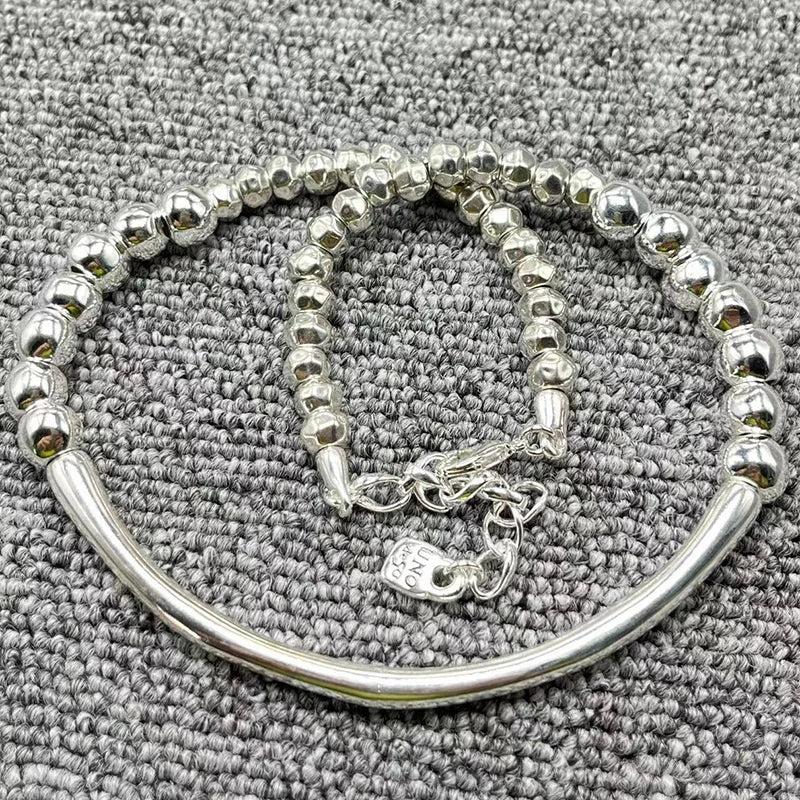 UNOde50 Electroplated 925 Silver Beads Necklace Jewelry