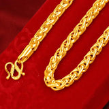 24K Yellow Plated Dragon Head Rope Necklace For Men