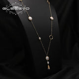 Baroque Pearls Sweater Chain Pendant Necklace Romantic Charm  Jewelry