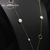 Baroque Pearls Sweater Chain Pendant Necklace Romantic Charm  Jewelry