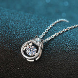 925 Silver Moissanite Fat Cat Pendant Necklace