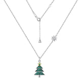 Zircon Pendant Christmas Tree Necklace 100% S925 Sterling Silver