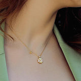 925 Silver Lucky Clover Pendant Necklace Plated for Women