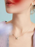 Sterling Silver Butterfly Pendant Necklace Plated Necklaces for Women