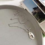 S925 Silver Geometric Pendant Chain Necklace for Women
