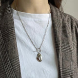 S925 Silver Geometric Pendant Chain Necklace for Women