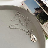S925 Silver Geometric Pendant Chain Necklace for Women