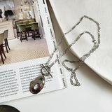 S925 Silver Geometric Pendant Chain Necklace for Women
