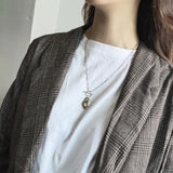 S925 Silver Geometric Pendant Chain Necklace for Women