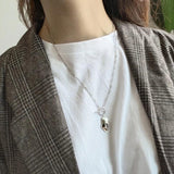 S925 Silver Geometric Pendant Chain Necklace for Women