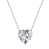925 Silver Heart Cut Pink Yellow Diamond Pendant Necklace