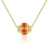 Ruby Pendant Necklace Women 925Silver Clavicle Chain Wedding Party