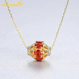 Ruby Pendant Necklace Women 925Silver Clavicle Chain Wedding Party