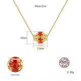 Ruby Pendant Necklace Women 925Silver Clavicle Chain Wedding Party