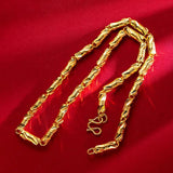 Bamboo Necklace Cylinder Double Chain for Men and Women