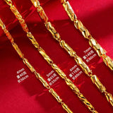 Bamboo Necklace Cylinder Double Chain for Men and Women