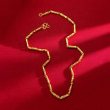 Bamboo Necklace Cylinder Double Chain for Men and Women