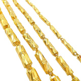 Bamboo Necklace Cylinder Double Chain for Men and Women