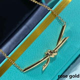 925 Sterling Silver Knot Necklace Women's Sweet Jewelry