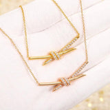 925 Sterling Silver Knot Necklace Women's Sweet Jewelry