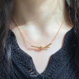 925 Sterling Silver Knot Necklace Women's Sweet Jewelry