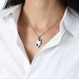 925 Silver Cow Enamel Pendant Necklace Women's Brithday Jewelry