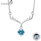 Christmas Elk Necklace 1.0Ct Moissanite Diamond Pendant