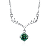 Christmas Elk Necklace 1.0Ct Moissanite Diamond Pendant