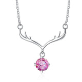 Christmas Elk Necklace 1.0Ct Moissanite Diamond Pendant