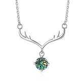 Christmas Elk Necklace 1.0Ct Moissanite Diamond Pendant