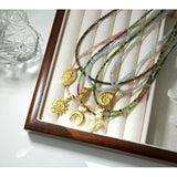 Natural Gemstone Pendant Necklace 2-3mm Stone Boho Jewelry