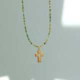 Natural Gemstone Pendant Necklace 2-3mm Stone Boho Jewelry