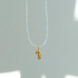 Natural Gemstone Pendant Necklace 2-3mm Stone Boho Jewelry