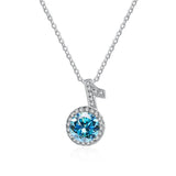 1CT Moissanite Music Note Pendant Necklace 925 Sterling Silver Jewelry