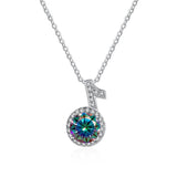 1CT Moissanite Music Note Pendant Necklace 925 Sterling Silver Jewelry