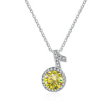 1CT Moissanite Music Note Pendant Necklace 925 Sterling Silver Jewelry