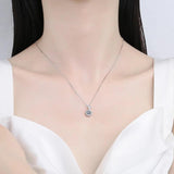 1CT Moissanite Music Note Pendant Necklace 925 Sterling Silver Jewelry