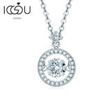 0.5ct D Moissanite Necklace - Sterling Silver Round Cut Pendant