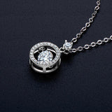 0.5ct D Moissanite Necklace - Sterling Silver Round Cut Pendant