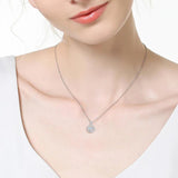 0.5ct D Moissanite Necklace - Sterling Silver Round Cut Pendant