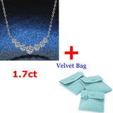 1.7CT Moissanite Necklace Sparkling Diamond Pendant PT950