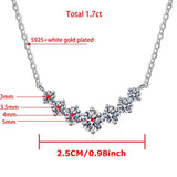 1.7CT Moissanite Necklace Sparkling Diamond Pendant PT950