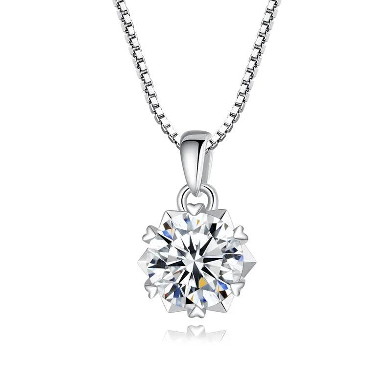 1.0 Carat Moissanite Snowflake Pendant Necklace